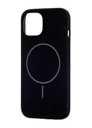 Чохол силіконовий magsafe протиударний для iphone 15 чорний