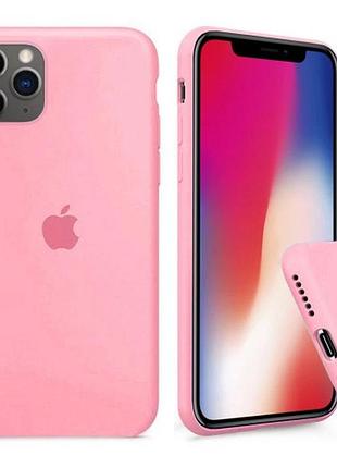 Чехол silicone case light pink для iphone 11 pro max защитный аксессуар с мягкой текстурой