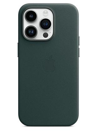 Чехол кожаный leather case with magsafe для iphone 12 pro max - forest green