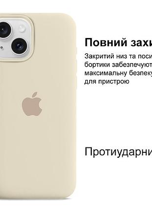 Чехол kassel silicone full case protective для iphone 14 с микрофиброй молочный antique white 2