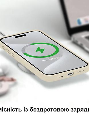 Чехол kassel silicone full case protective для iphone 14 с микрофиброй молочный antique white 8