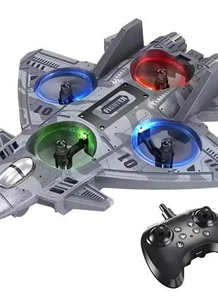Самолет на радиоуправлении с led подсветкой и usb зарядкой 22.5х19.5х4.8см для улицы и помещений cz35