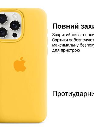 Чехол kassel silicone full case protective для iphone 14 pro с микрофиброй желтый yellow 2