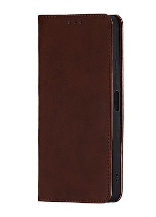 Чехол-книжка кожзам противоударный для redmi 12 4g/5g темно-коричневый