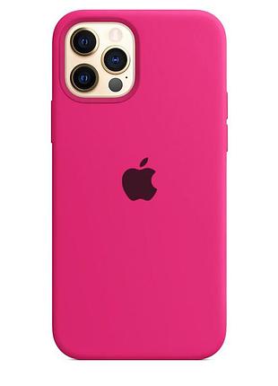Чохол silicone case для iphone 12 pro shiny pink яскраво-рожевий