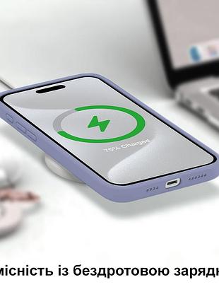 Чехол kassel silicone full case protective для iphone 16 с микрофиброй серый lavender gray 8