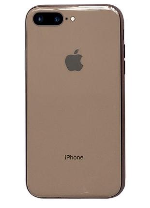 Чохол silicone glass case для iphone 7 plus (07) cappuchino капучино