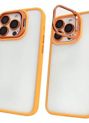 Чехол для iphone 13 pro с подставкой и линзами orange для съемки фото и видео