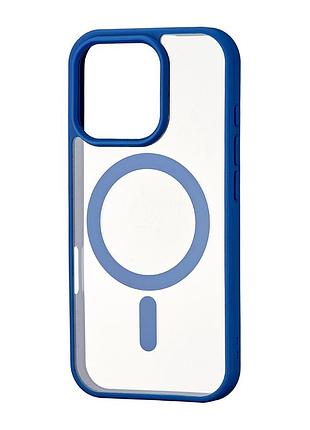 Чохол color edge magsafe силікон протиударний для iphone 16 pro синій