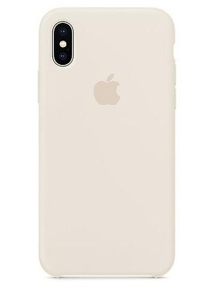 Чохол silicone case для iphone x/xs antique white бежевий
