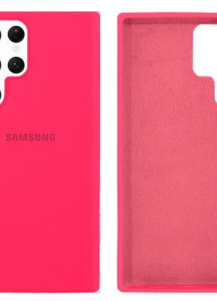 Чохол силіконовий full протиударний premium для samsung s22 ultra (21) shiny pink яскраво-рожевий