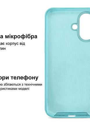 Чехол kassel silicone full case protective для iphone 16 с микрофиброй голубой cyan 5