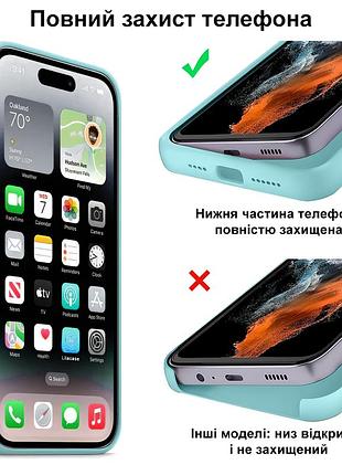 Чехол kassel silicone full case protective для iphone 16 с микрофиброй голубой cyan 6