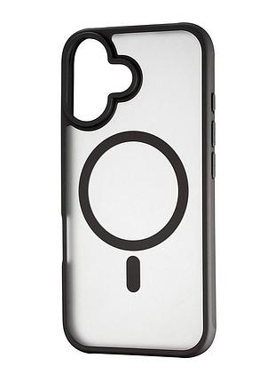 Чохол силіконовий матовий magsafe протиударний для iphone 16 чорний