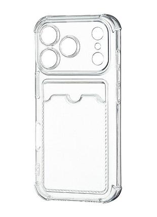 Чехол силиконовый противоударный защита камеры для iphone 17 pro прозрачный