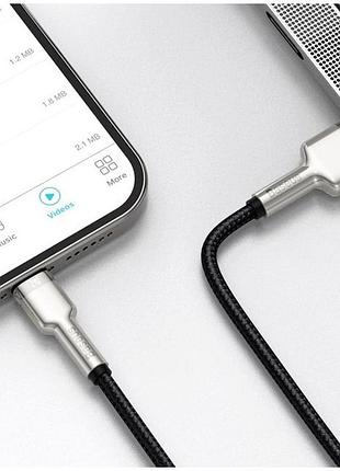 Кабель baseus cafule 2м lightning 2.4a для iphone черный 9