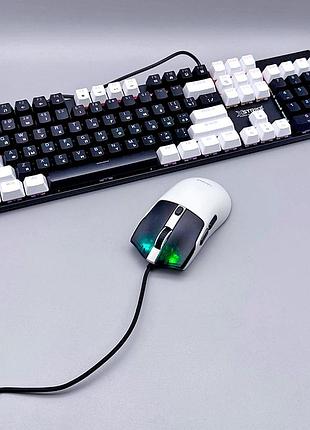 Комплект xstrike x-1011 клавиатура мембранная проводная с подсветкой и мышь rgb usb черный 104 клавиши для пк ноутбука