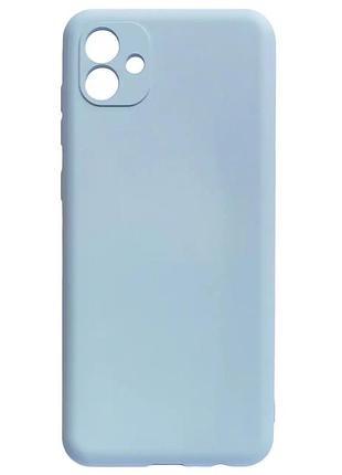 Чохол silicone case для samsung premium a22 5g lilac cream (11) блакитний