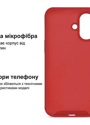 Чехол kassel silicone full case protective для iphone 16 с микрофиброй красный red 5