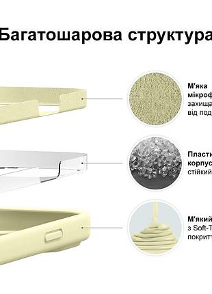 Чехол kassel silicone full case protective для iphone 15 pro max с микрофиброй желтый mellow yellow 3