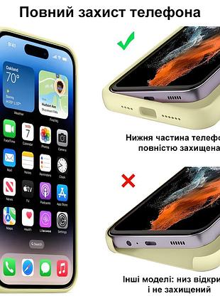 Чехол kassel silicone full case protective для iphone 15 pro max с микрофиброй желтый mellow yellow 6