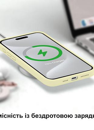 Чехол kassel silicone full case protective для iphone 15 pro max с микрофиброй желтый mellow yellow 8