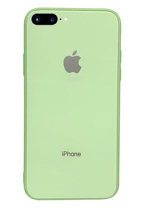 Чехол стеклянный glass case для iphone 7 plus (09) mint зеленый