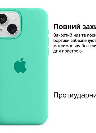 Чехол kassel silicone full case protective для iphone 13 с микрофиброй светло-зеленый spearmint 2