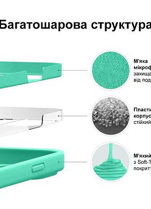 Чехол kassel silicone full case protective для iphone 13 с микрофиброй светло-зеленый spearmint 3