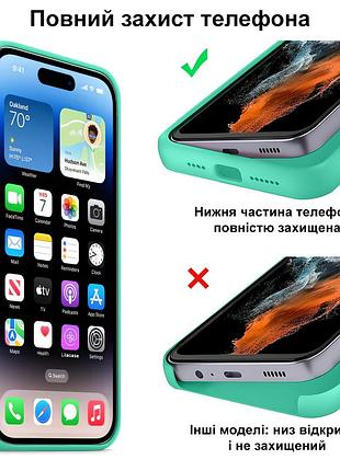 Чехол kassel silicone full case protective для iphone 13 с микрофиброй светло-зеленый spearmint 6