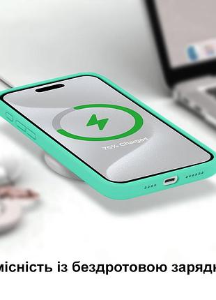 Чехол kassel silicone full case protective для iphone 13 с микрофиброй светло-зеленый spearmint 8