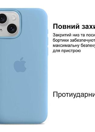 Чехол kassel silicone full case protective для iphone 14 с микрофиброй синий cornflower 2