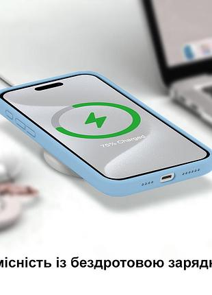 Чехол kassel silicone full case protective для iphone 14 с микрофиброй синий cornflower 8