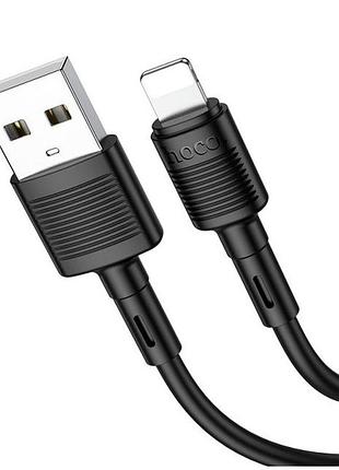 Кабель hoco x83 lightning 2.4a для iphone черный пластиковая оплётка