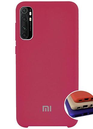 Чехол silicone full case для xiaomi mi note 10 lite (23) rose red бордовый