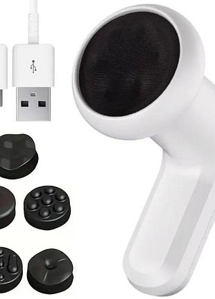 Антицелюлітний масажер для тіла + 5 насадок, usb, yx-720, білий