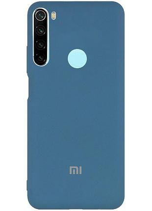 Чехол silicone case premium для xiaomi redmi note 8 azure (10) синий