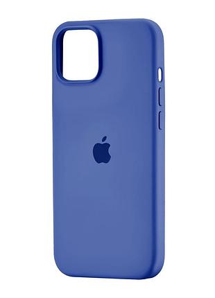 Чехол силиконовый противоударный для iphone 14 plus защита камеры синий