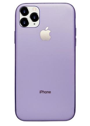 Чохол silicone glass case для iphone 11 pro max (03) lilac ліловий