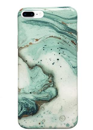 Чехол силиконовый мраморный для iphone 7 plus (05) sea blue бирюзовый