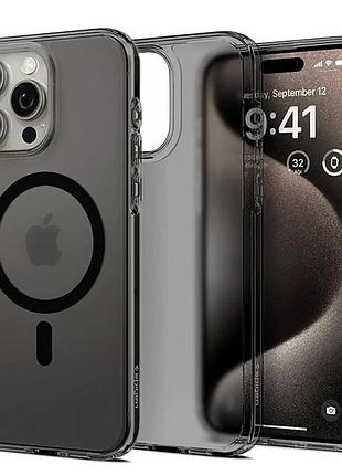 Чехол spigen matte black case with magsafe для iphone 15 pro max