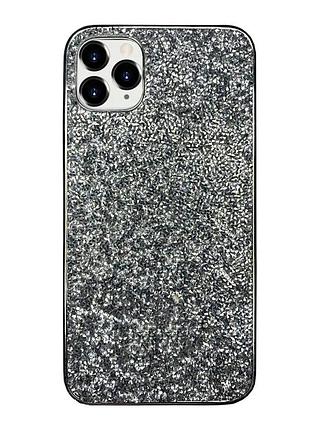Чехол silicone diamond the bling world case для iphone 12 pro (01) silver серебро