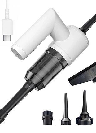 Ручной аккумуляторный пылесос + 5 насадок, от usb, аа107 / беспроводной пылесос для мытья окон