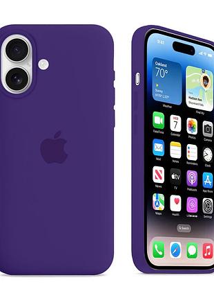 Чехол kassel silicone full case protective для iphone 16 с микрофиброй фиолетовый ultraviolet