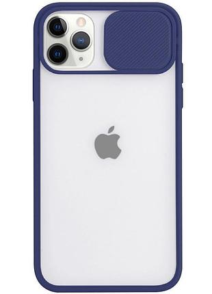 Чехол hide camera matte для iphone 11 pro (04) dark blue темно синий