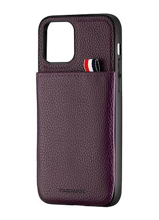 Чехол jinduka leather pocket кожзам противоударный для iphone 12 pro фиолетовый