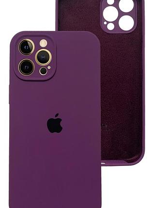 Чехол silicone case full camera protective для iphone 12 pro max purple фиолетовый