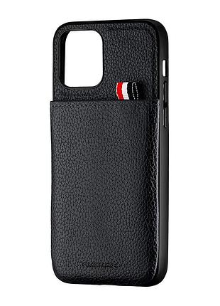 Чехол jinduka leather pocket кожзам противоударный для iphone 12 черный