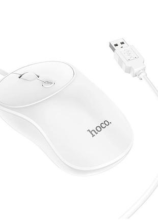 Компьютерная мышь hoco gm13 оптическая симметричная 1000-1600 dpi проводная usb белая