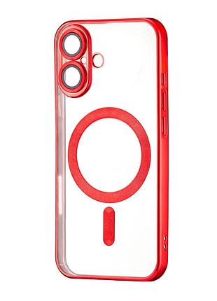 Чехол ductil metallic edge с magsafe защита камеры для iphone 16 красный силикон